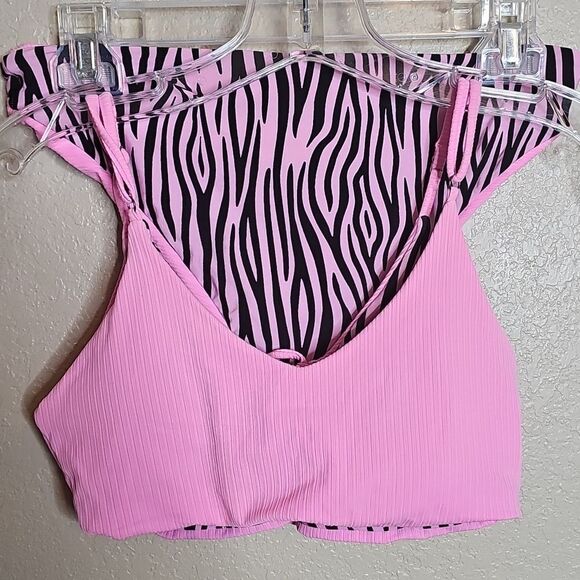 Maaji Pink Zebra Print Bikini Set Reversible Medium Girls - Picture 5 of 8